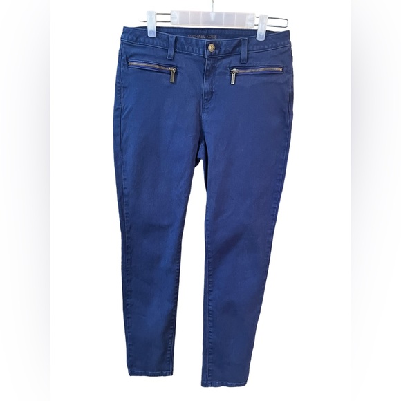 Michael Kors Skinny Jeans - blue colour with stretch - zippered pockets - Picture 3 of 9